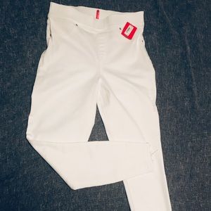Spanx White Distressed Skinny Jeans